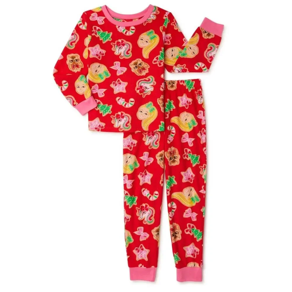 JoJo Siwa Girls Exclusive Long Sleeve Pajamas JoJo Christmas PJS Size 7/8